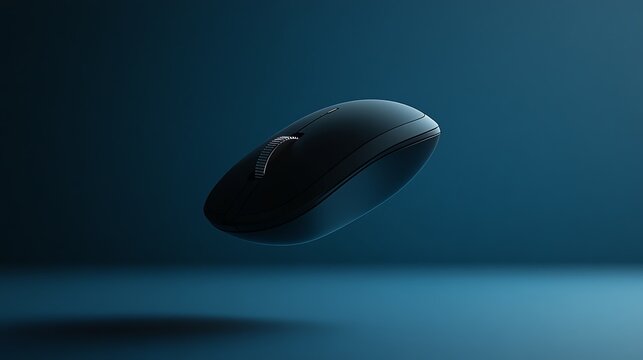 A highend wireless mouse hovering above a faint shadow