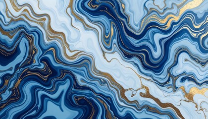 Fototapeta premium Abstract Liquid Marble Texture in Blue and Gold