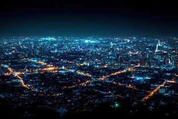 Fototapeta premium Stunning Night View of a Vibrant Cityscape