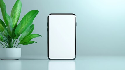 Potted plant enhances home office, greenery meets technology in a modern desk setup for enhanced productivity and style