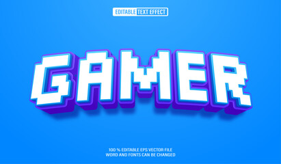 Editable 3d text style effect - Gamer Pixel text effect Template