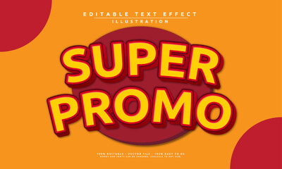 Obraz premium Bold and modern Super Promo text effect! Fully editable and high-quality, perfect for ads, banners, and promotions.