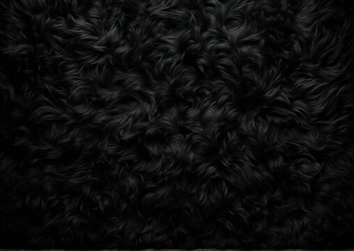 Black Fur Texture Background. Dark and Luxurious Fabric. Ideal for website backgrounds, product mockups, fashion design, interior decor