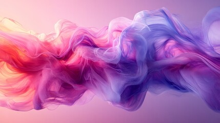 Fototapeta premium Ethereal Flow: Abstract Smoke Artistry in Pink, Purple, and Gold Hues, Blending Light and Shadow in a Dreamlike Fluid Motion for Artistic Backgrounds