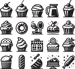 color icons of bakeries