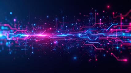 A vibrant digital illustration featuring a network of interconnected nodes reminiscent of data flow or DevOps environments.