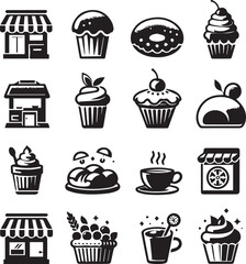 color icons of bakeries