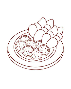 plate of cookies and croissants clip art preview