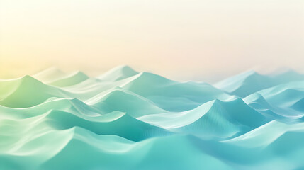 Abstract turquoise waves with a soft gradient background creating a serene mood