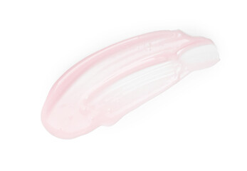 Cream sample isolated on white, top view