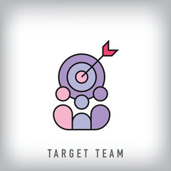 Obraz premium Unique target team line design. Team icon design for corporate brands.