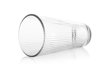 One empty clean glass isolated on white