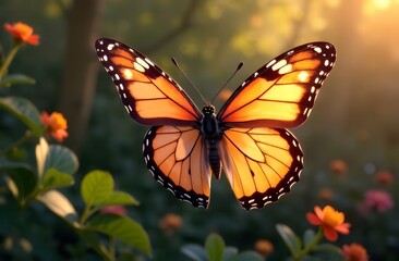 Fototapeta premium butterfly on flower