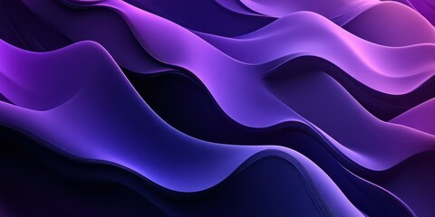 Vibrant abstract waves of purple and blue flowing in a dynamic design highlighting light and shadow