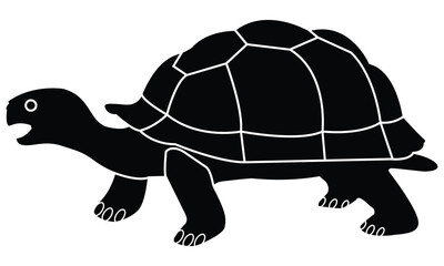   Tortoise silhouette outline vector illustration art book design 