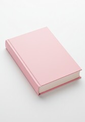 Gentle Pastel Pink Hardcover Book, Studio Shot on White Backdrop.
