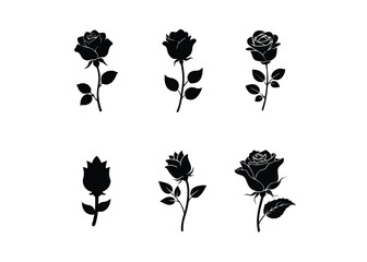 Rose Vector Silhouettes: Elegant Floral Graphics & Downloads