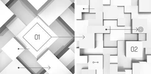 Abstract background made of 3d blocks. The cubes are numbered and arranged in a way that creates a sense of order and structure. Cover design template. Vector for brochure, poster, flyer or banner.