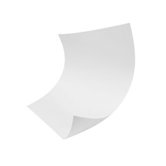 Flying White Paper isolated on transparent background, Falling White Blank Paper PNG 