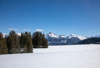 Winter hiking in Sparenmoos,Switzerland