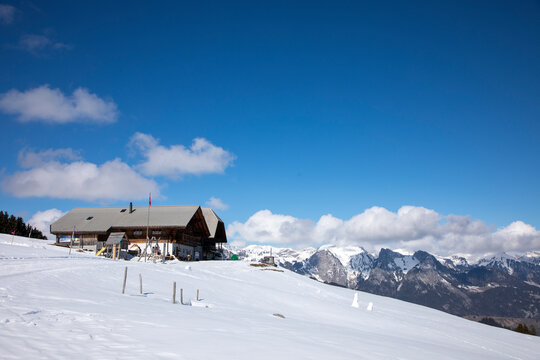 Winter hiking in Sparenmoos,Switzerland