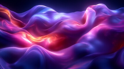 Fototapeta premium Futuristic colorful silk-like waves digital art high resolution hd photo