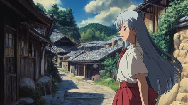 Inuyasha: Kagome in a quaint Japanese Village