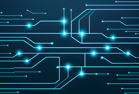 Futuristic Technology Backgrounds. Abstract Digital Network with Glowing Red and Blue Lines 