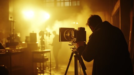 Fototapeta premium Behind the Scenes: A Cinematic Masterpiece in the Making