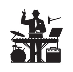 Music Director silhouette vector illustration

