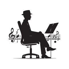 Music Director silhouette vector illustration
