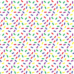 Colorful Confetti Sprinkle Pattern on White Background