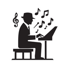 Music Director silhouette vector illustration
