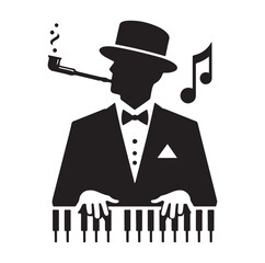 Music Director silhouette vector illustration
