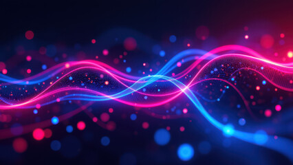 Fototapeta premium Dynamic abstract digital background with vibrant colors representing ci/cd, Docker, Kubernetes, DevOps.