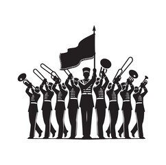 Marching Band silhouette vector illustration