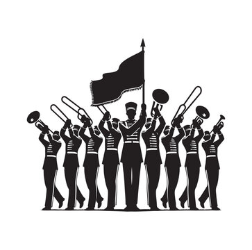 Marching Band silhouette vector illustration