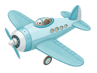 Naklejka premium light blue toy airplane isolated on backgarund white