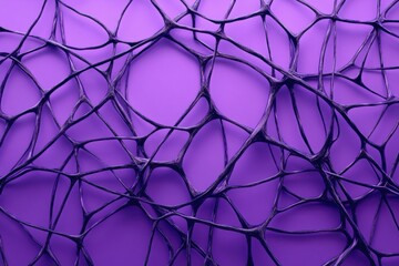 Fototapeta premium Abstract purple background featuring a complex interconnected network of lines