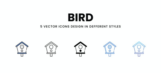 Bird House vector icons set stock illustration
