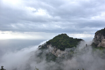 Path of the Gods or Sentiero Degli Dei over the clouds, Agerola, Kampania, Neapol, Italy