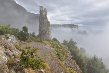 Path of the Gods or Sentiero Degli Dei over the clouds, Agerola, Kampania, Neapol, Italy