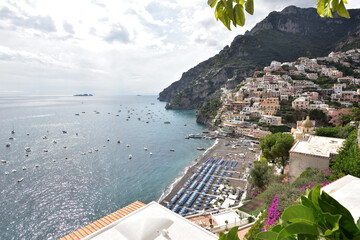View on Positano, Amalfi coast, Path of the Gods or Sentiero Degli Dei, Kampania, Neapol, Italy