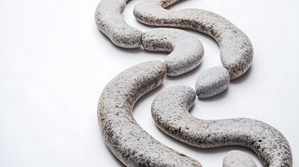 Obraz premium Abstract Stone Arrangement Grey Pebble Curve Pattern