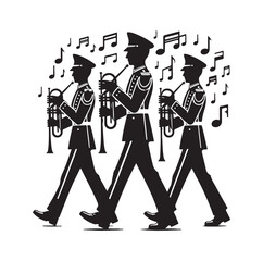 Marching Band silhouette vector illustration
