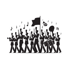 Marching Band silhouette vector illustration