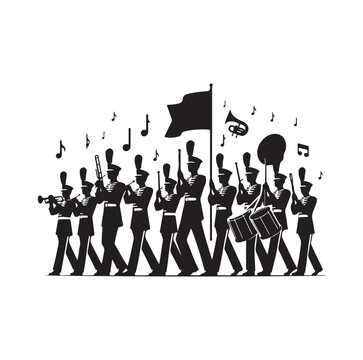 Marching Band silhouette vector illustration