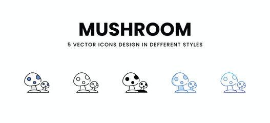 Mushroom  vector icons set stock illustration