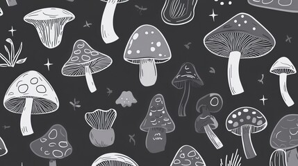Enthralling Mushroom Pattern Design for Various Applications