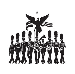 Marching Band silhouette vector illustration